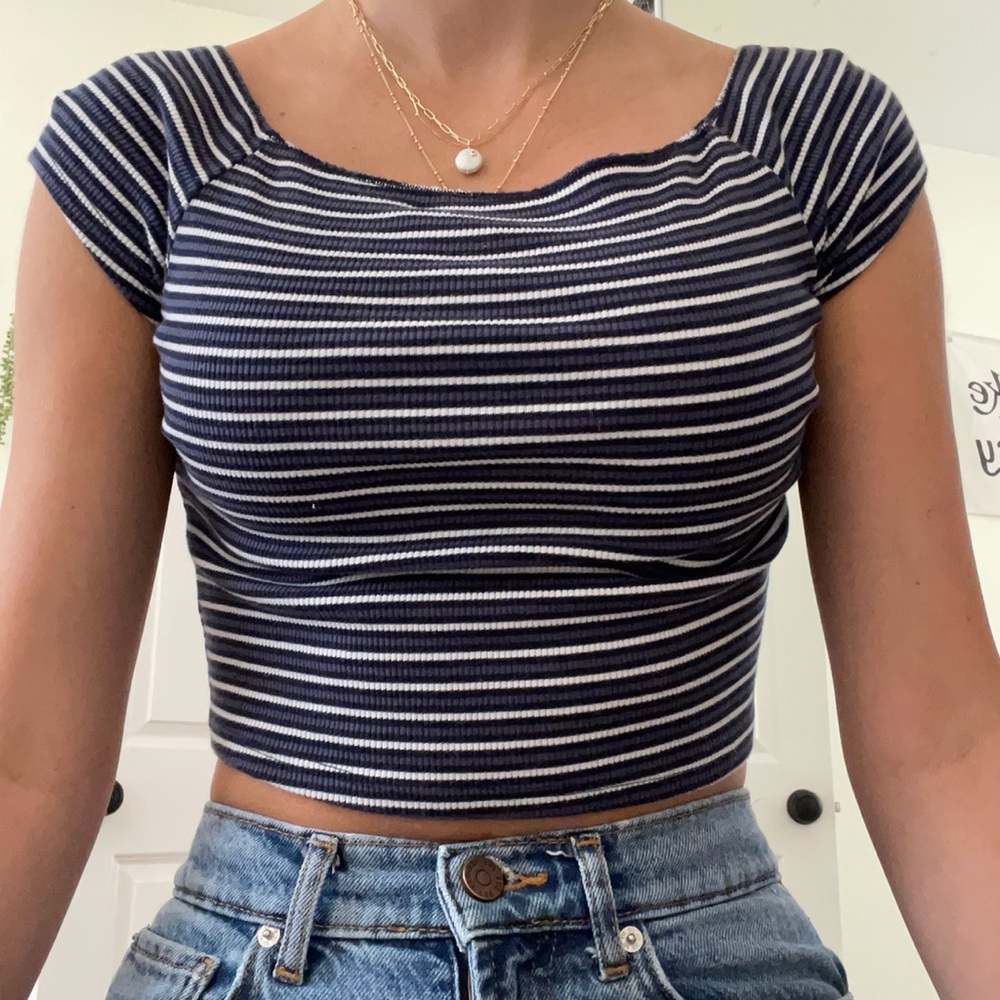 Brandy striped crop top